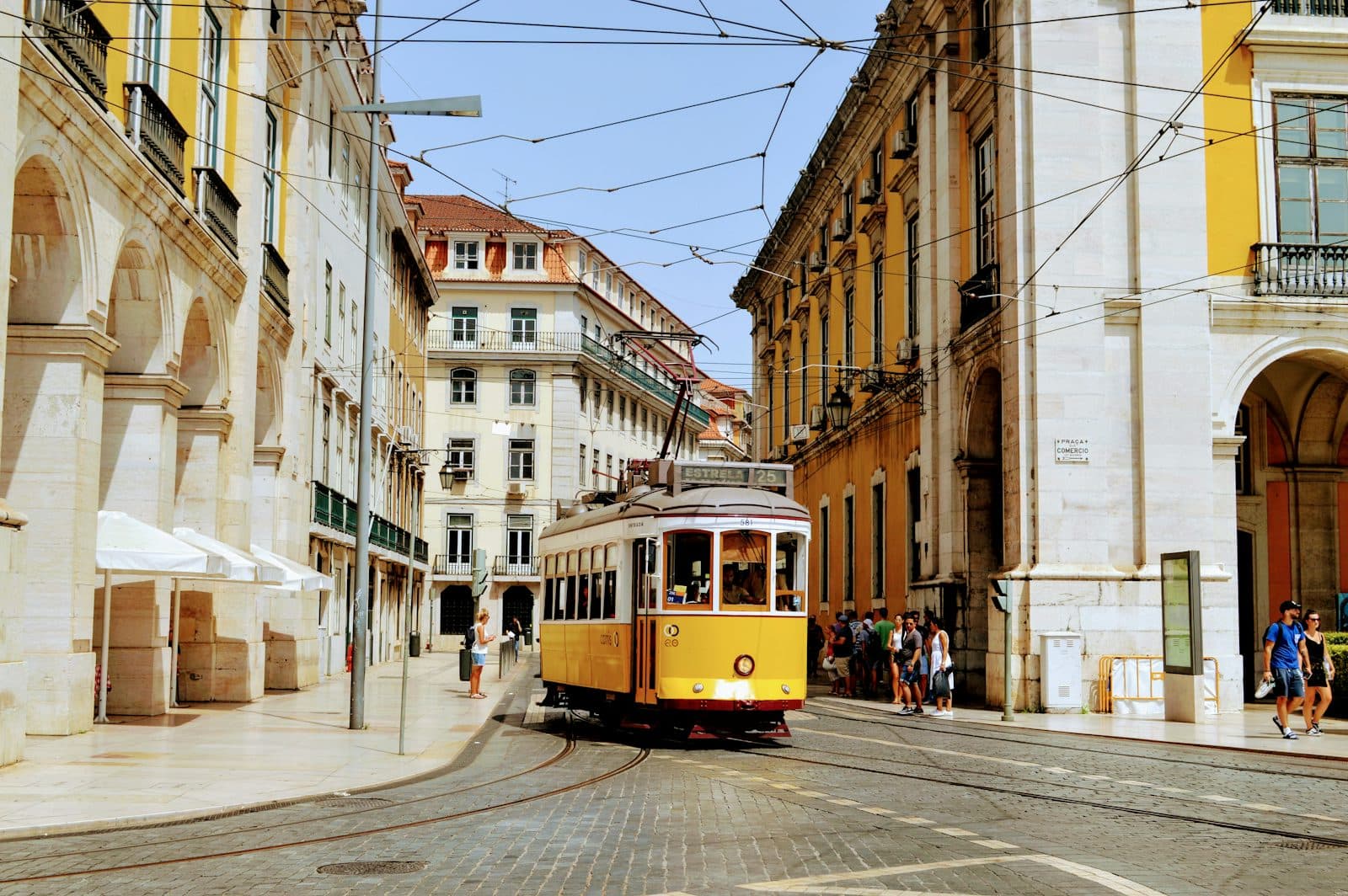 Lisbon yellow tram